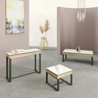 Monza White Ceramic Console Table