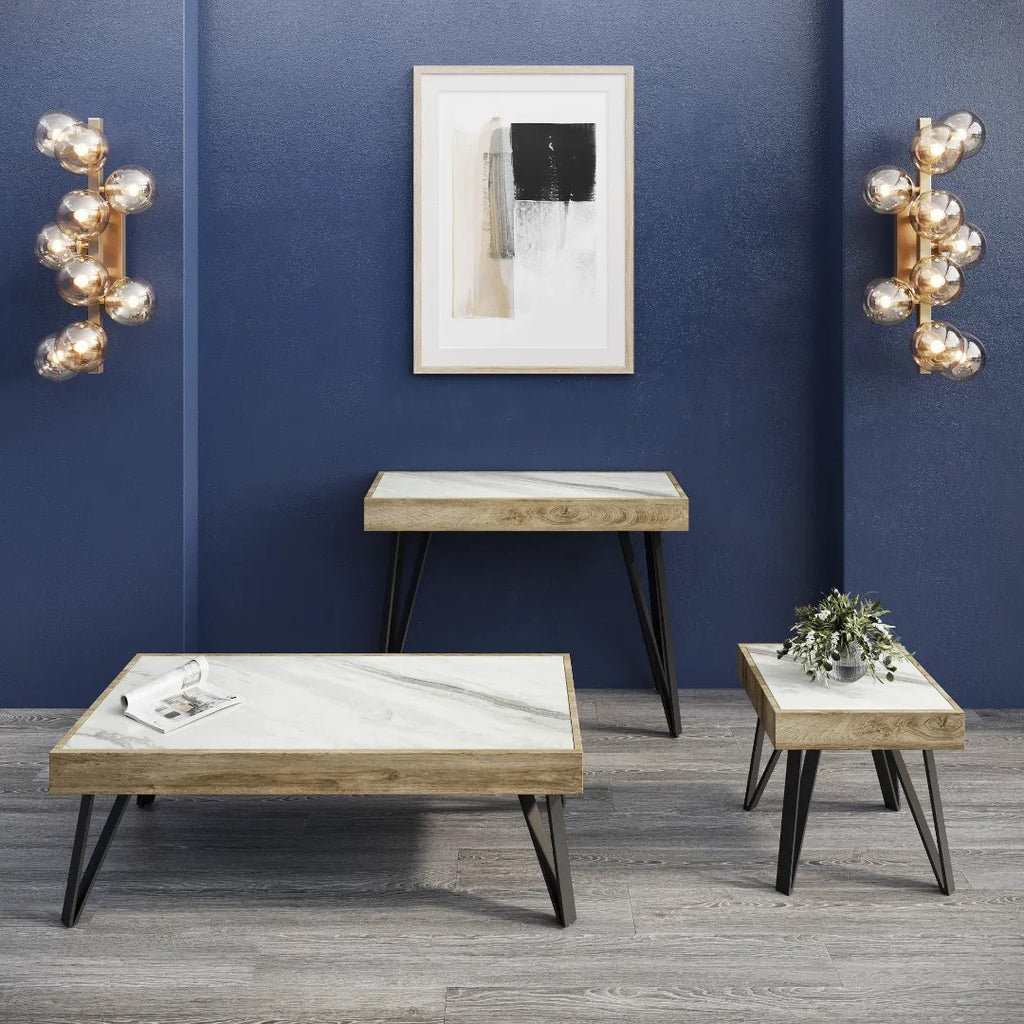 Viking White Ceramic Side Table