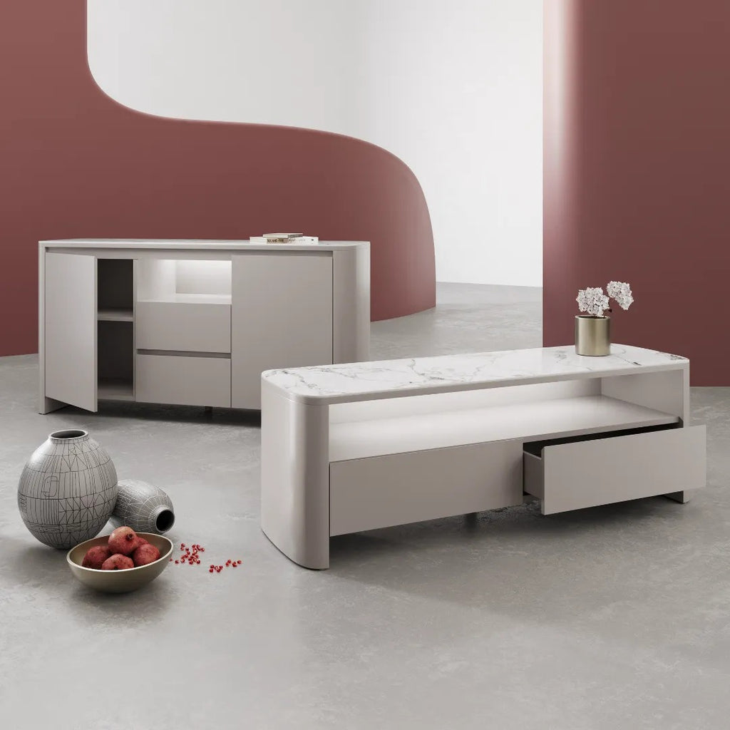 Milano Gloss White Ceramic Sideboard
