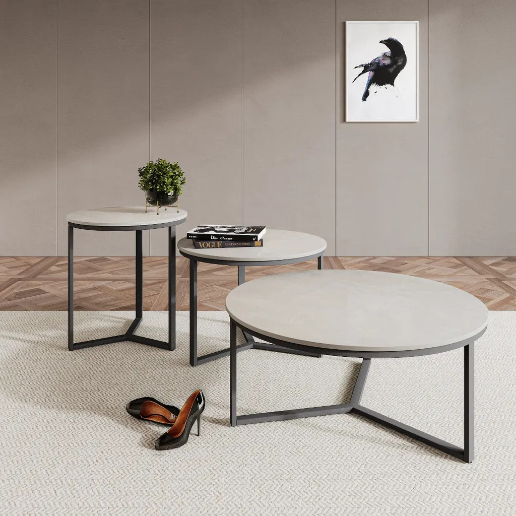 Roma Grey Ceramic Coffee Table Set