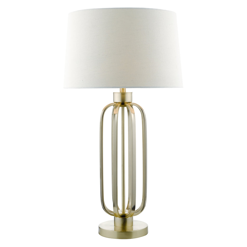 Lucie Table Lamp Satin Brass With Shade <br>Satin Brass