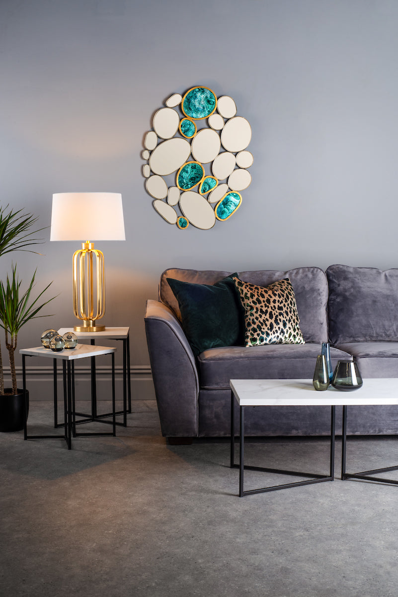 Lucie Table Lamp Satin Brass With Shade <br>Satin Brass