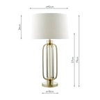 Lucie Table Lamp Satin Brass With Shade <br>Satin Brass