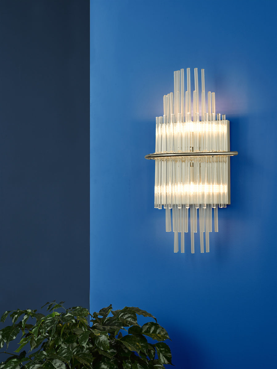 Lukas 2 Light Wall Light Polished Chrome Glass<br>Polished Chrome