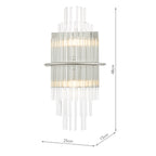 Lukas 2 Light Wall Light Polished Chrome Glass<br>Polished Chrome