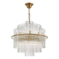 Lukas 13 Light Pendant Brushed Antique Gold And Clear Glass<br>Antique Gold