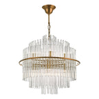 Lukas 13 Light Pendant Brushed Antique Gold And Clear Glass<br>Antique Gold