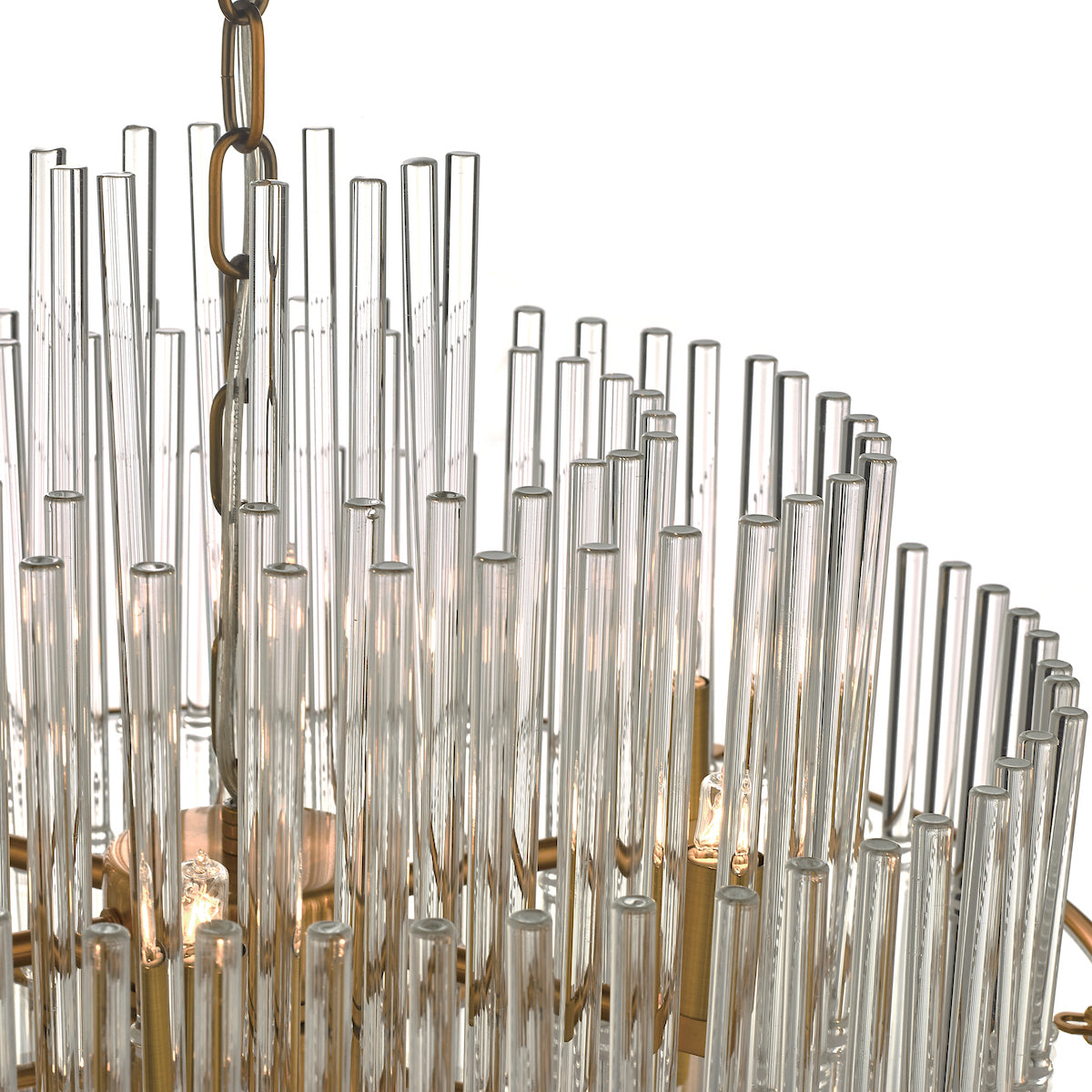 Lukas 13 Light Pendant Brushed Antique Gold And Clear Glass<br>Antique Gold