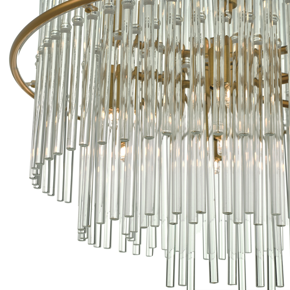 Lukas 13 Light Pendant Brushed Antique Gold And Clear Glass<br>Antique Gold