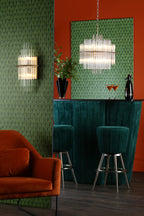 Lukas 13 Light Pendant Brushed Antique Gold And Clear Glass<br>Antique Gold