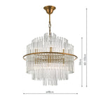 Lukas 13 Light Pendant Brushed Antique Gold And Clear Glass<br>Antique Gold