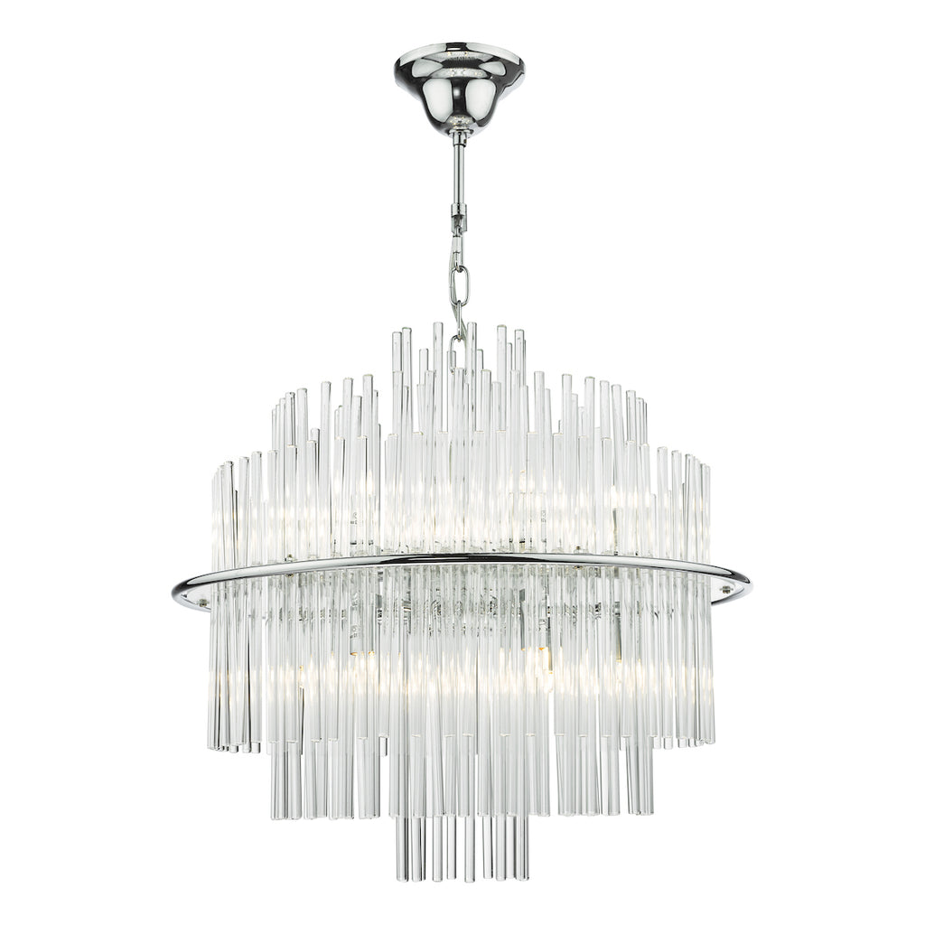 Lukas 13 Light Pendant Polished Chrome Glass<br>Polished Chrome