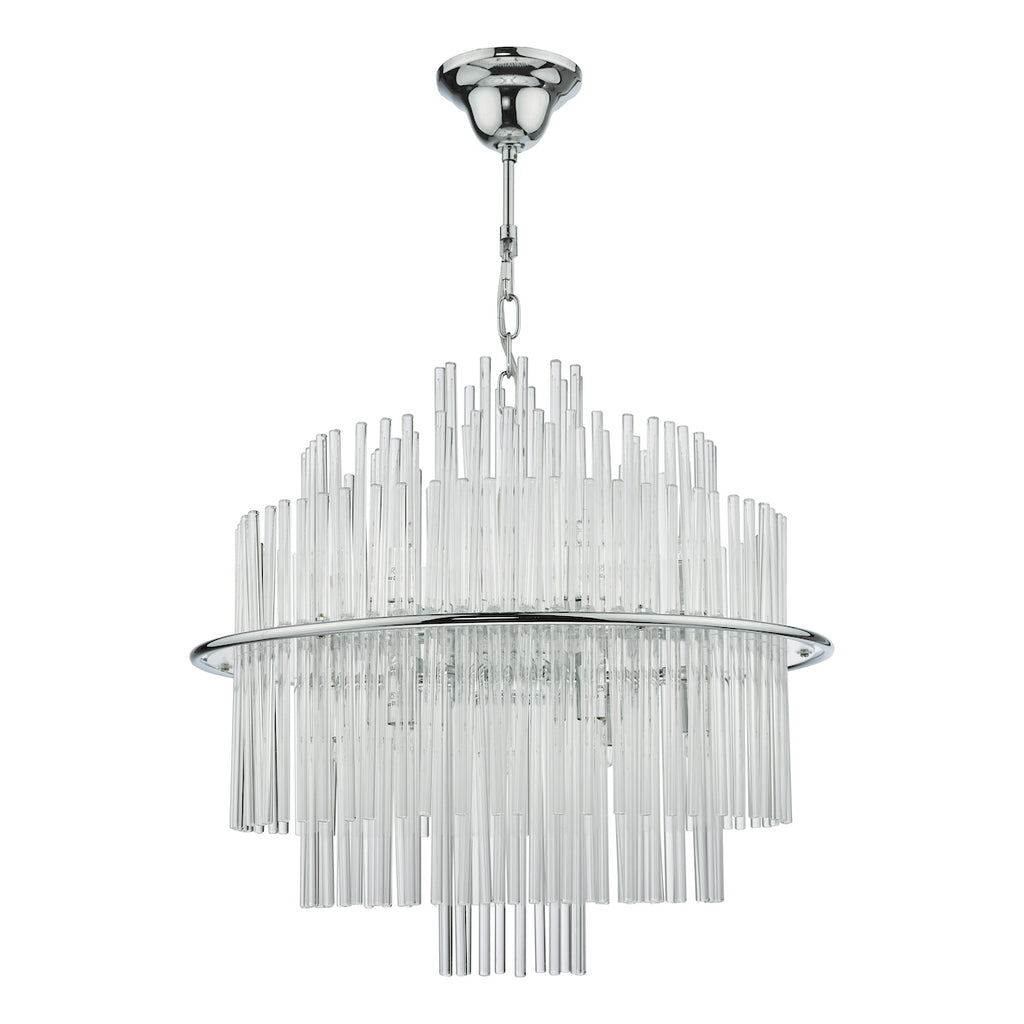 Lukas 13 Light Pendant Polished Chrome Glass<br>Polished Chrome