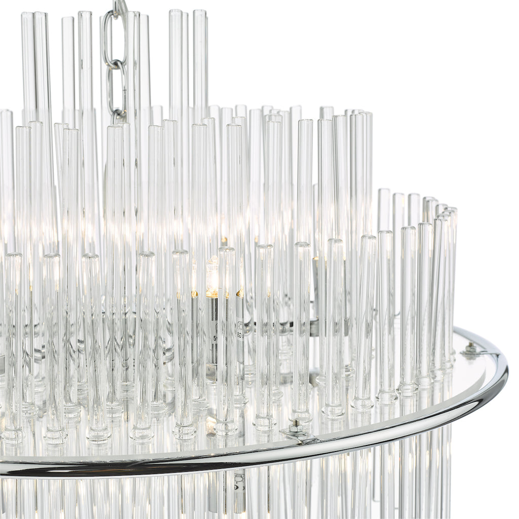 Lukas 13 Light Pendant Polished Chrome Glass<br>Polished Chrome