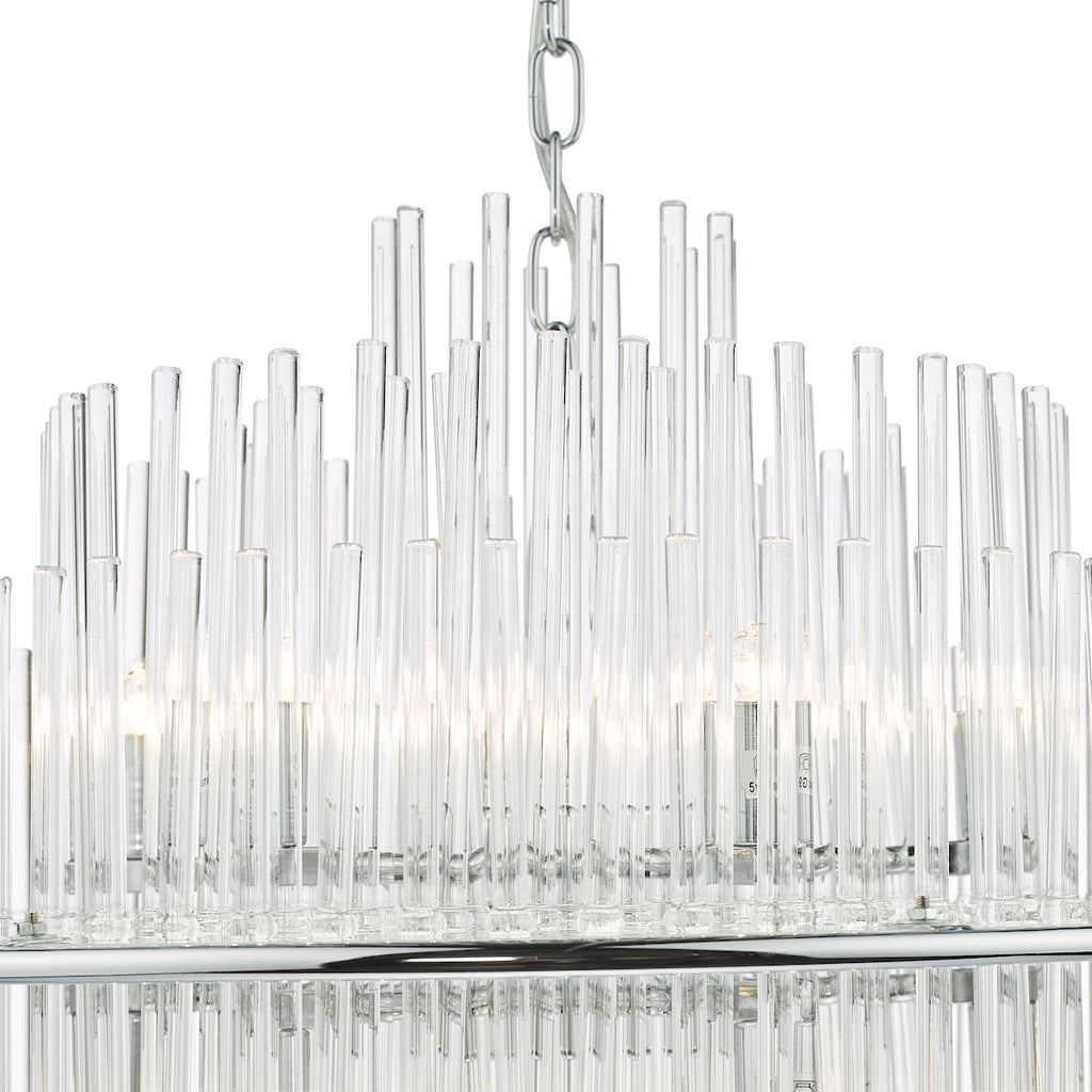 Lukas 13 Light Pendant Polished Chrome Glass<br>Polished Chrome