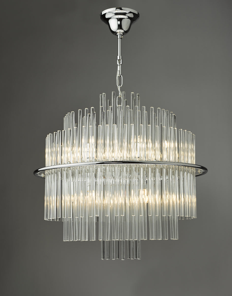 Lukas 13 Light Pendant Polished Chrome Glass<br>Polished Chrome