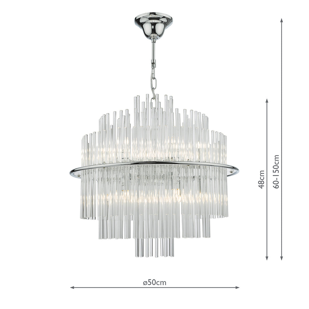 Lukas 13 Light Pendant Polished Chrome Glass<br>Polished Chrome