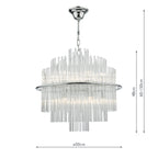 Lukas 13 Light Pendant Polished Chrome Glass<br>Polished Chrome