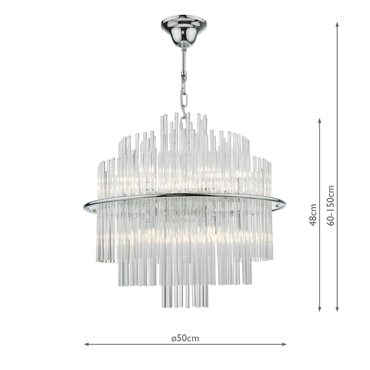 Lukas 13 Light Pendant Polished Chrome Glass<br>Polished Chrome