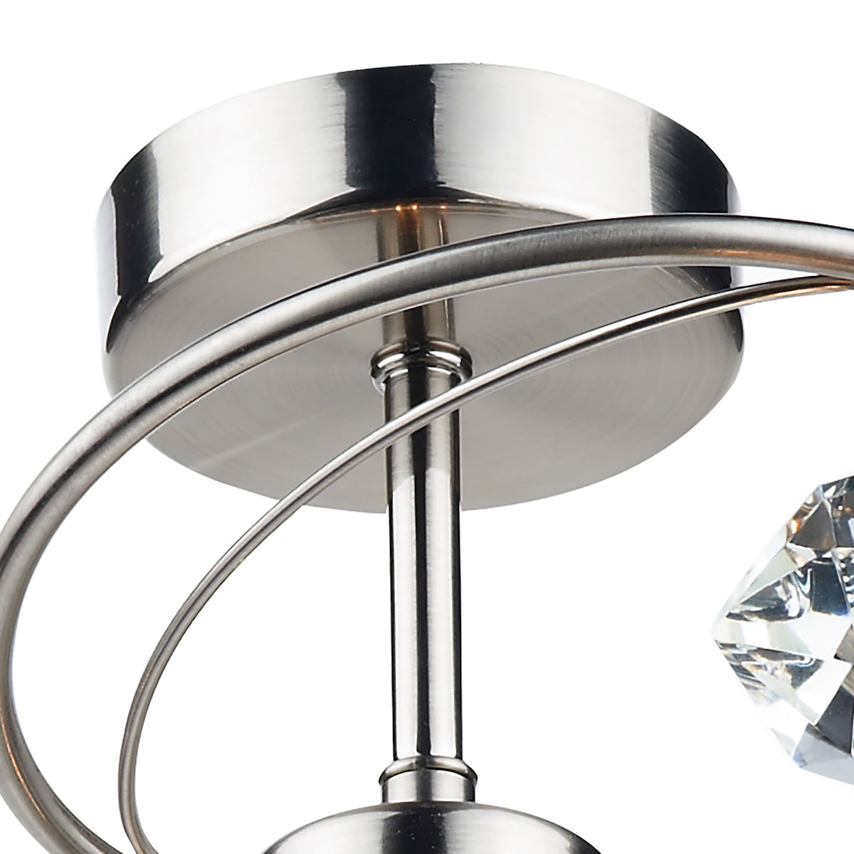 Luther 4 Light Semi Flush Satin Chrome CrystalSatin Chrome