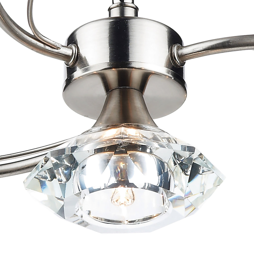 Luther 4 Light Semi Flush Satin Chrome CrystalSatin Chrome