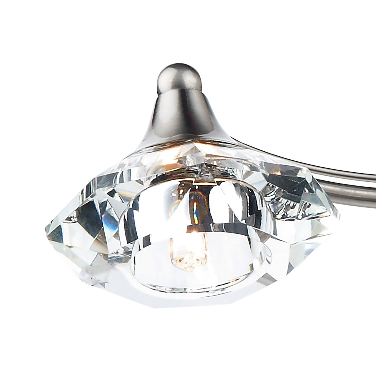 Luther 4 Light Semi Flush Satin Chrome CrystalSatin Chrome