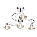 Luther 4 Light Semi Flush Polished Chrome Crystal<br>Polished Chrome