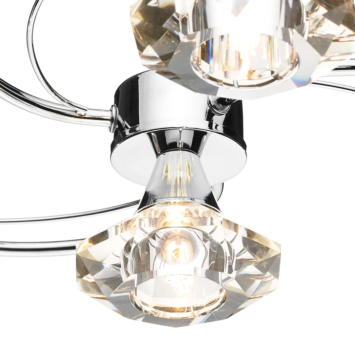 Luther 4 Light Semi Flush Polished Chrome Crystal<br>Polished Chrome