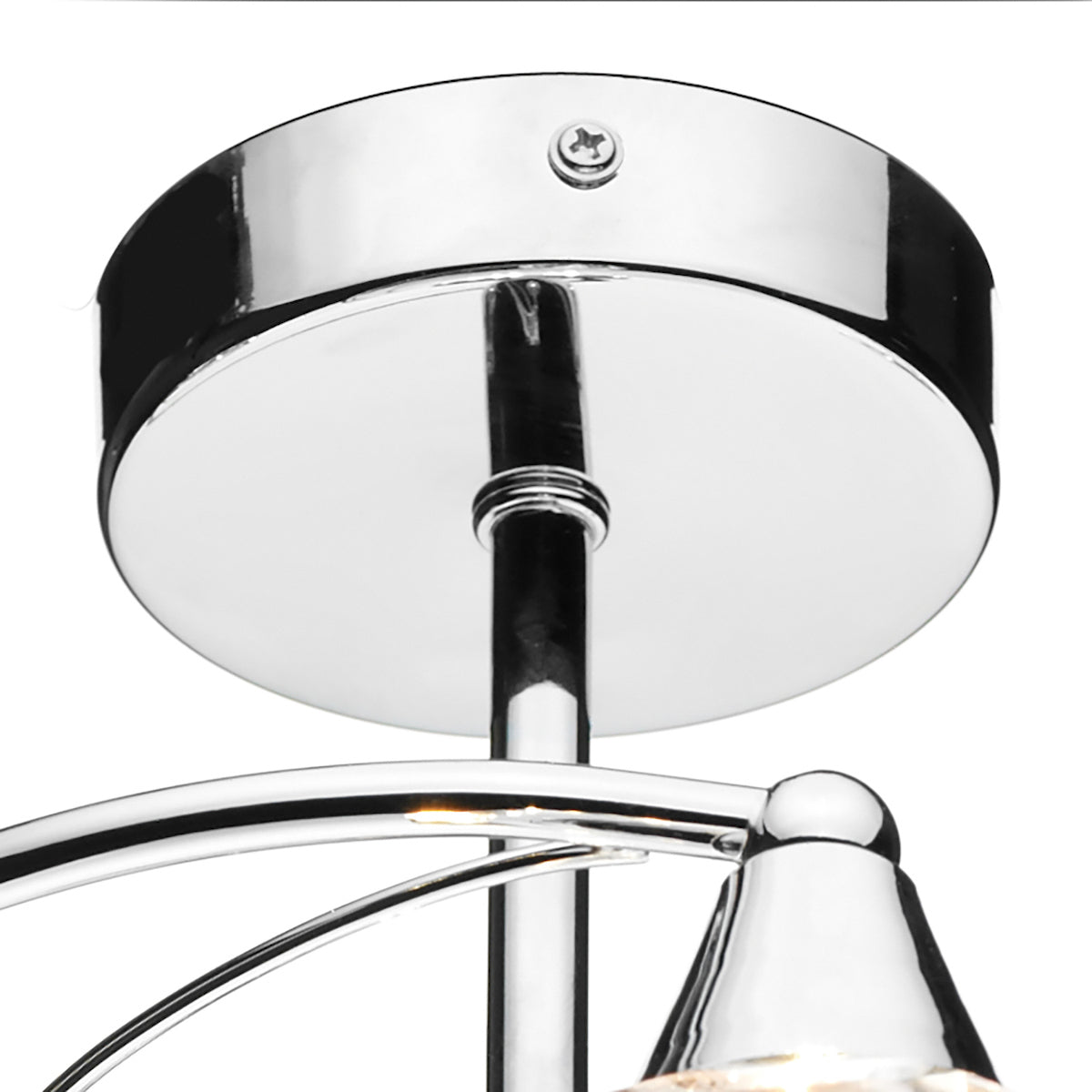 Luther 4 Light Semi Flush Polished Chrome Crystal<br>Polished Chrome