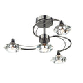 Luther 4 Light Semi Flush Black Chrome Crystal<br>Polished Black Chrome