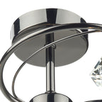 Luther 4 Light Semi Flush Black Chrome Crystal<br>Polished Black Chrome