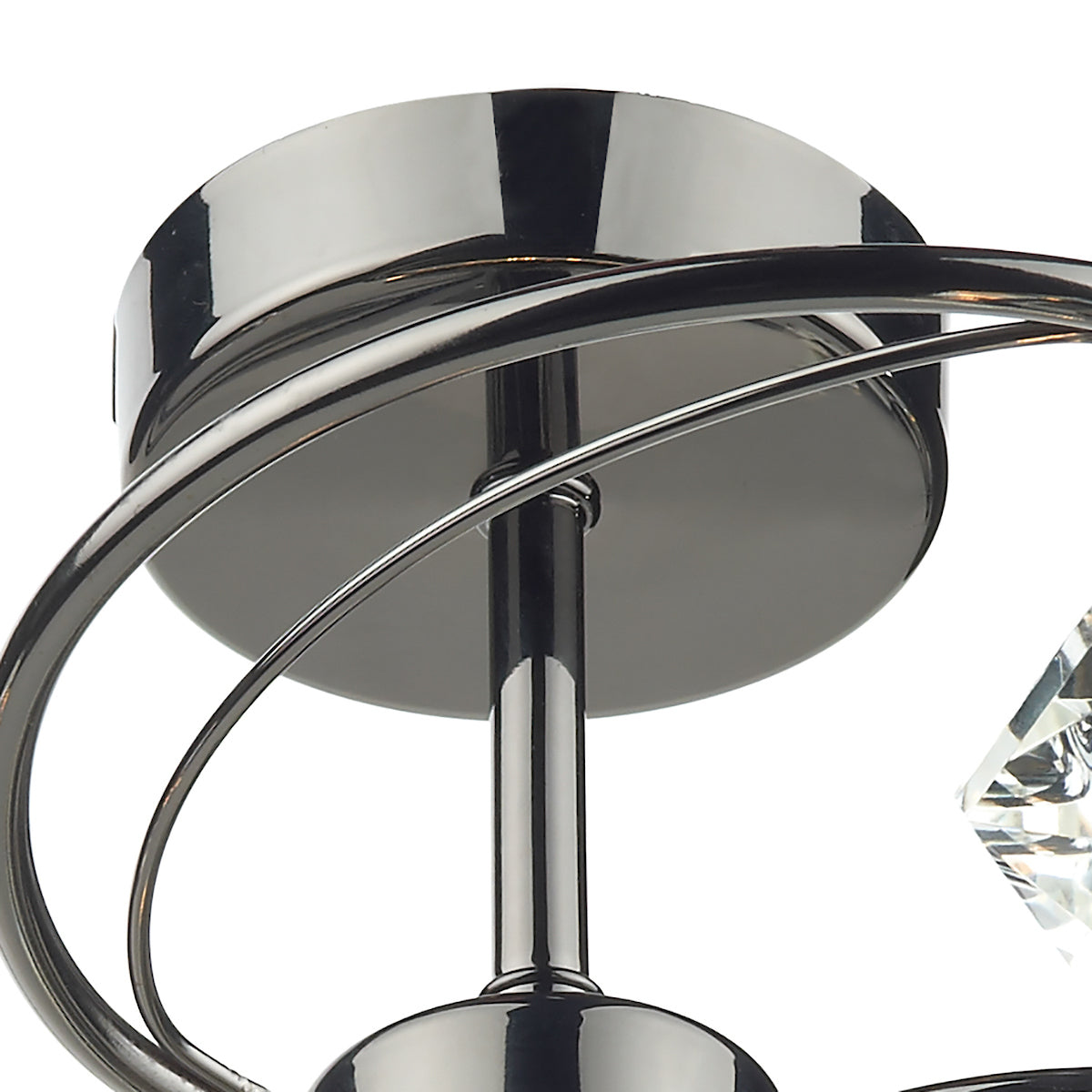 Luther 4 Light Semi Flush Black Chrome Crystal<br>Polished Black Chrome