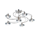Luther 6 Light Semi Flush Satin Chrome Crystal<br>Satin Chrome