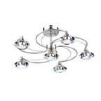 Luther 6 Light Semi Flush Satin Chrome Crystal<br>Satin Chrome