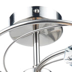 Luther 6 Light Semi Flush Satin Chrome Crystal<br>Satin Chrome