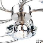 Luther 6 Light Semi Flush Satin Chrome Crystal<br>Satin Chrome