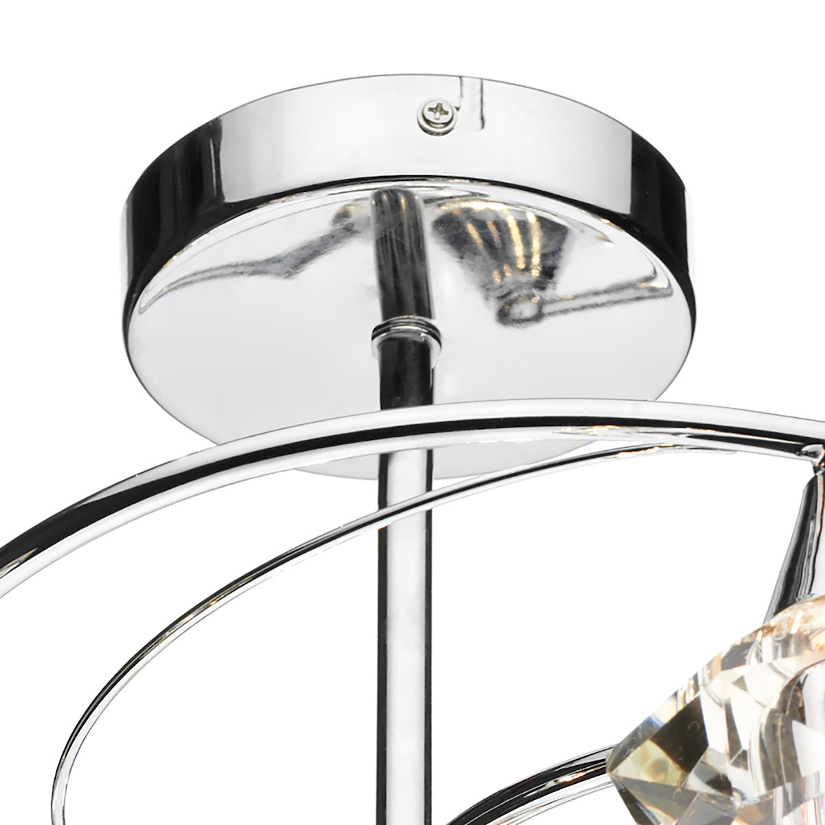 Luther 6 Light Semi Flush Polished Chrome Crystal<br>Polished Chrome