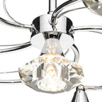 Luther 6 Light Semi Flush Polished Chrome Crystal<br>Polished Chrome