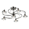 Luther 6 Light Semi Flush Black Chrome Crystal<br>Polished Black Chrome