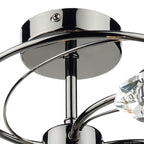 Luther 6 Light Semi Flush Black Chrome Crystal<br>Polished Black Chrome