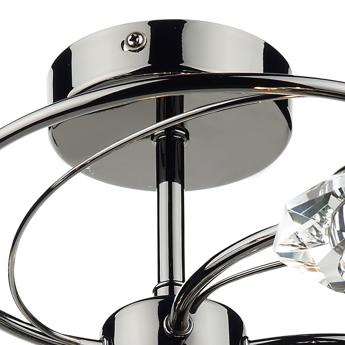 Luther 6 Light Semi Flush Black Chrome Crystal<br>Polished Black Chrome