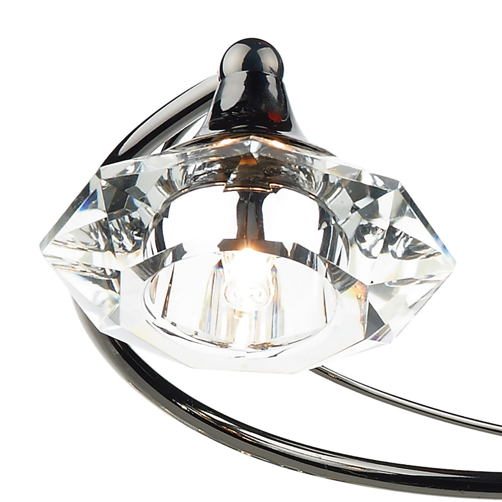 Luther 6 Light Semi Flush Black Chrome Crystal<br>Polished Black Chrome