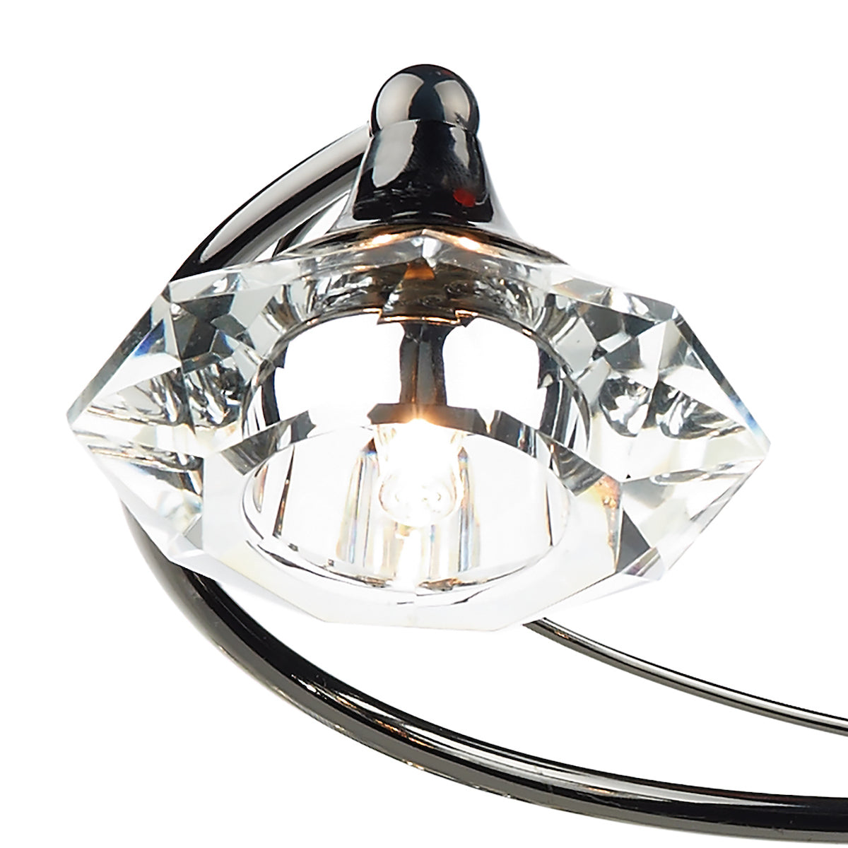 Luther 6 Light Semi Flush Black Chrome Crystal<br>Polished Black Chrome