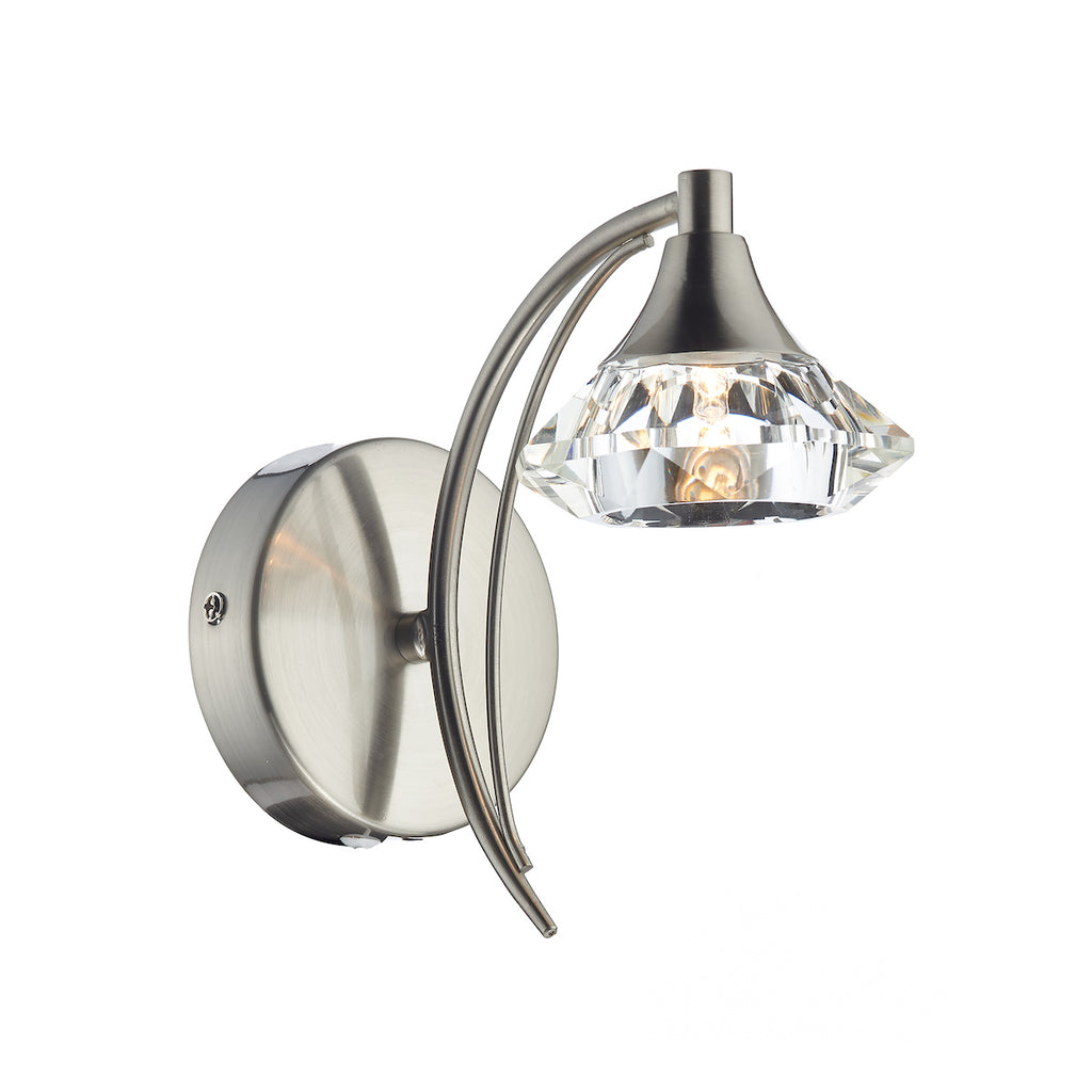 Luther Wall Light Satin Chrome CrystalSatin Chrome