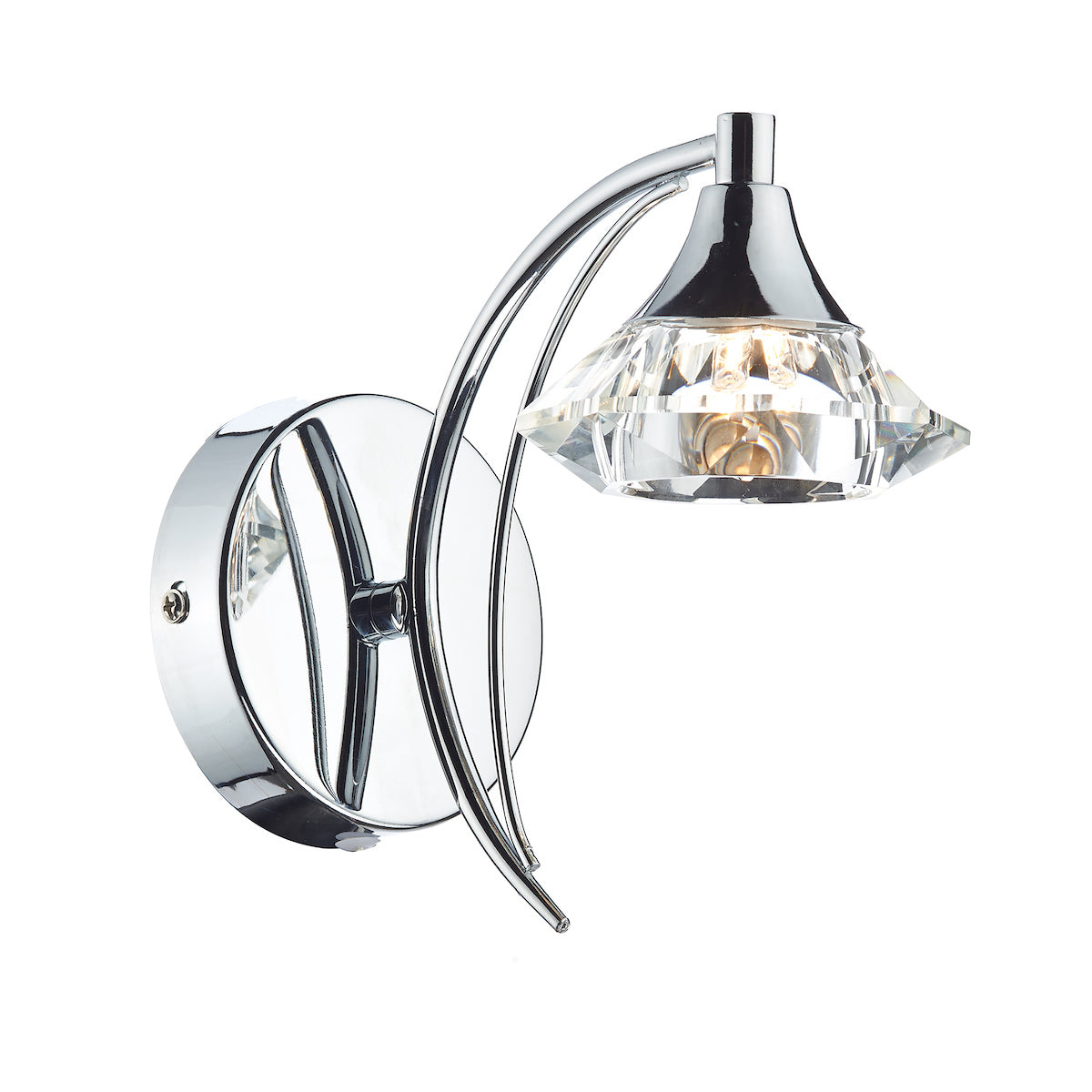 Luther Wall Light Polished Chrome Crystal<br>Polished Chrome