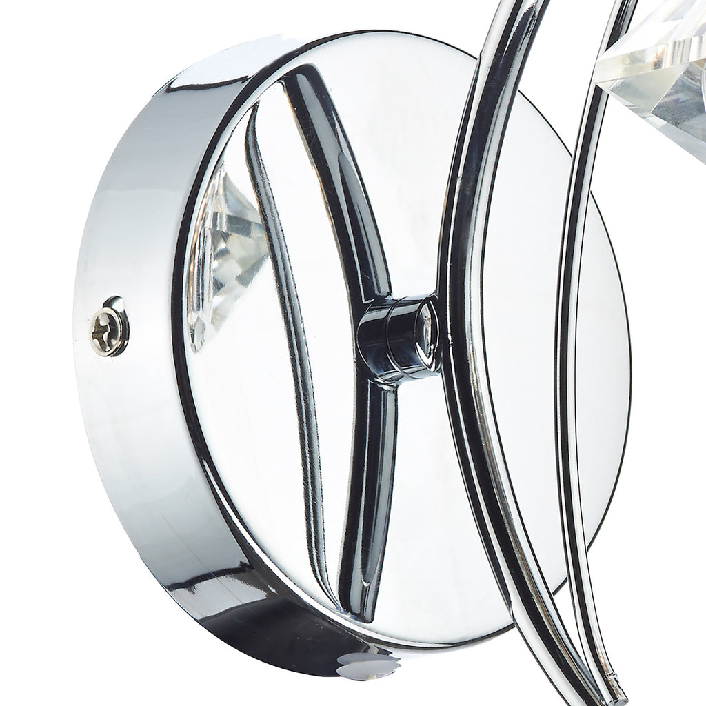 Luther Wall Light Polished Chrome Crystal<br>Polished Chrome