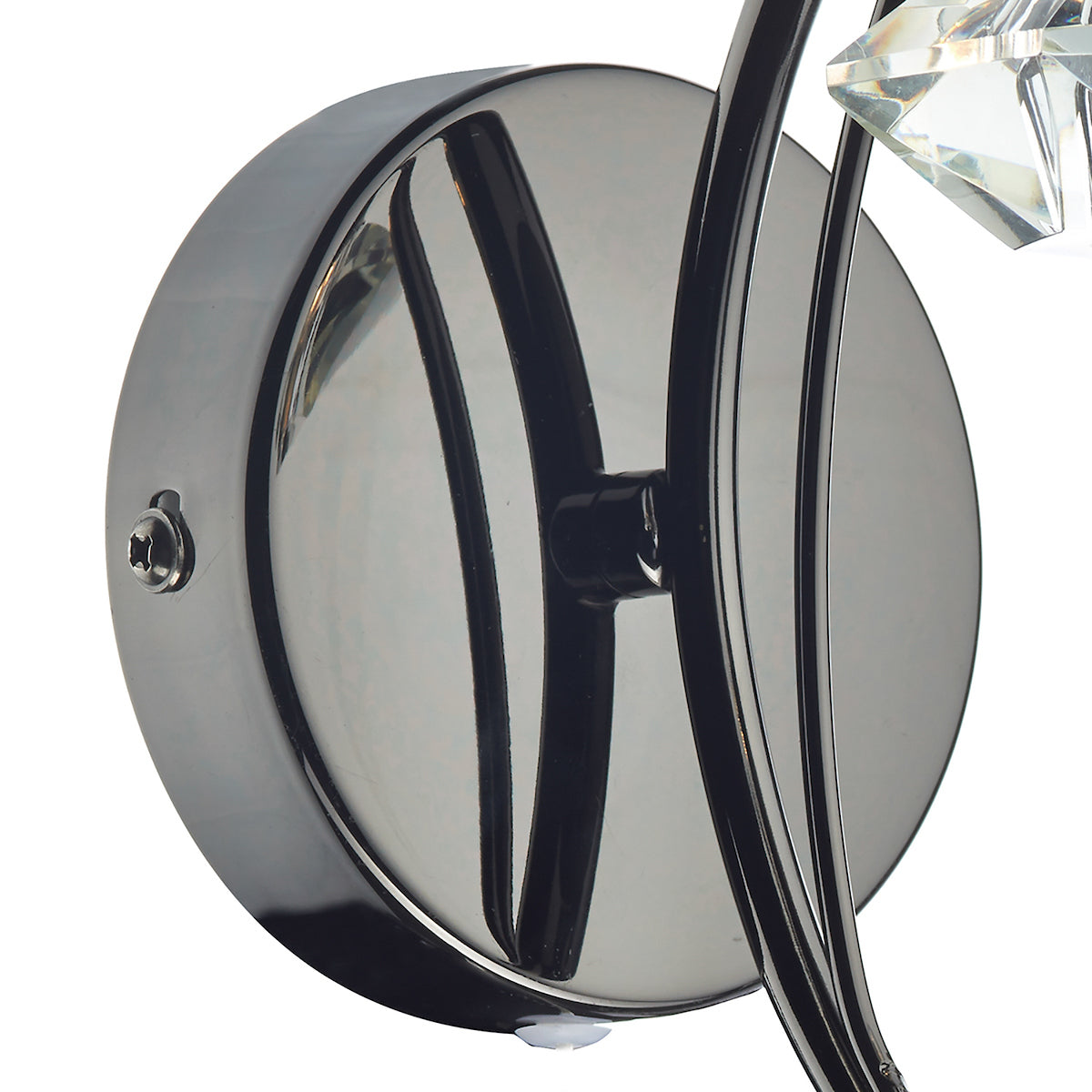 Luther Wall Light Black Chrome Crystal<br>Polished Black Chrome