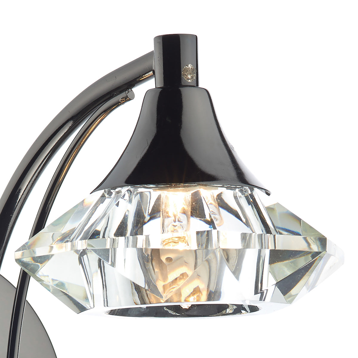 Luther Wall Light Black Chrome Crystal<br>Polished Black Chrome