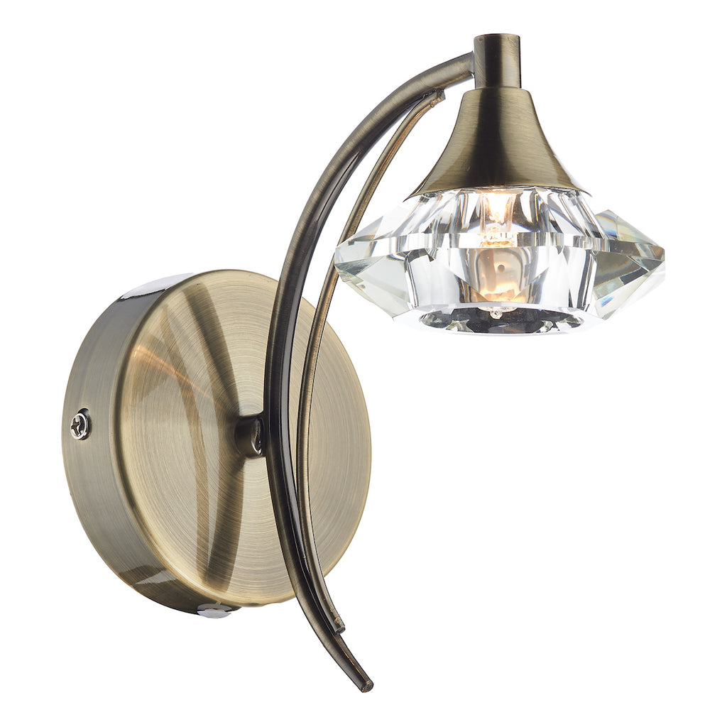 Luther Wall Light Antique Brass Crystal<br>Antique Brass