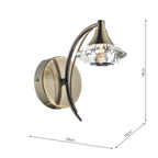 Luther Wall Light Antique Brass Crystal<br>Antique Brass